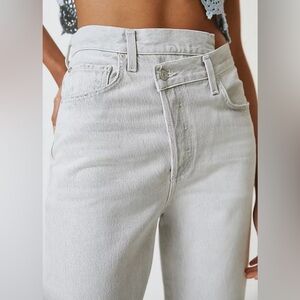 AGOLDE Criss Cross high-waist straight-leg jeans in light grey - 25